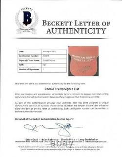 President Donald Trump Signed Official Red Maga Hat Autograph Beckett Bas Coa