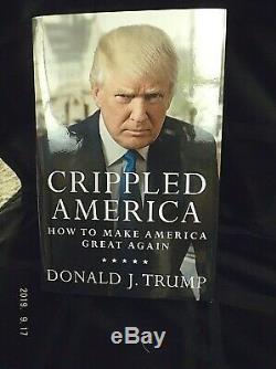 President Donald Trump Signed Premiere Collectibles Crippled America Book Coa