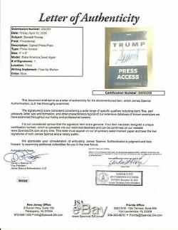President Donald Trump Signed Press Access Badge JSA LOA Bold Auto Autograph
