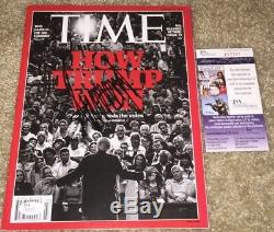 President Donald Trump Signed Time Magazine Maga Potus 2016 Gop Republican Jsa