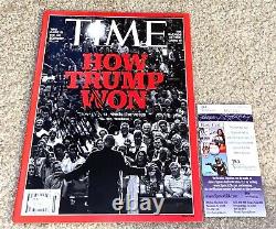 President Donald Trump Signed Time Magazine Maga Potus 2016 Gop Republican Jsa