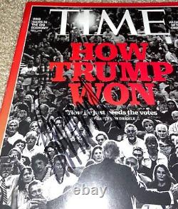 President Donald Trump Signed Time Magazine Maga Potus 2016 Gop Republican Jsa