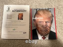 President Donald Trump Signed Times Photo 8x10 Autograph A Beckett Bas Coa Loa