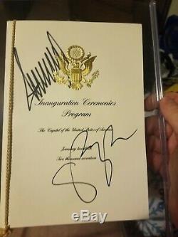 President Donald Trump & VP Michael Pence Signed Inauguration Program