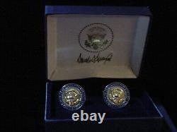 President Donald Trump White House VIP Gift Seal Cufflinks SIGNED 2020