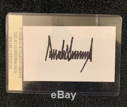 President Donald Trump signed 3x5 index card