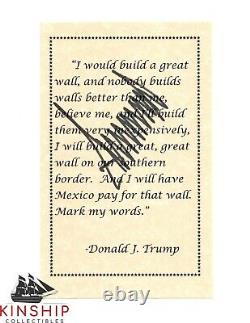 President Donald Trump signed Build The Wall Quote Sheet Cut JSA LOA Rare Z791