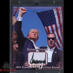 President Donald Trump signed Cut 8x10 Custom Photo JSA LOA Bold Auto 1/1 Z1946
