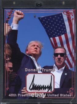 President Donald Trump signed Cut 8x10 Custom Photo JSA LOA Bold Auto 1/1 Z1946