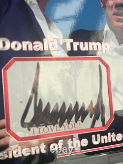 President Donald Trump signed Cut 8x10 Custom Photo JSA LOA Bold Auto 1/1 Z1946