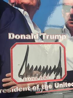 President Donald Trump signed Cut 8x10 Custom Photo JSA LOA Bold Auto 1/1 Z1946