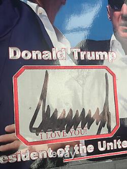 President Donald Trump signed Cut 8x10 Custom Photo JSA LOA Bold Auto 1/1 Z1946