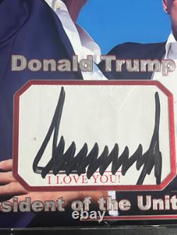 President Donald Trump signed Cut 8x10 Custom Photo JSA LOA Bold Auto 1/1 Z1946