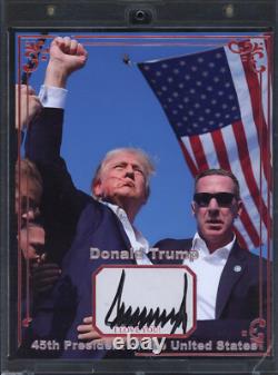 President Donald Trump signed Cut 8x10 Custom Photo JSA LOA Bold Auto 1/1 Z1946