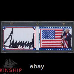 President Donald Trump signed Cut with USA Flag Patch Booklet JSA LOA Auto Z1799