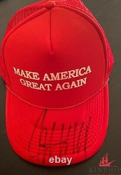President Donald Trump signed MAGA Hat JSA LOA Bold Auto Rare Mike Pence Z520