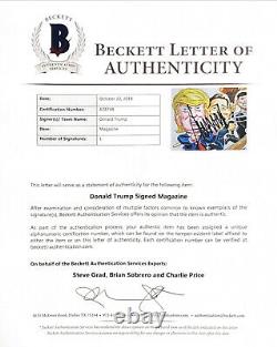 President Dondald Trump Hand Signed Magazine Beckett Encapsulated With Loa Rare