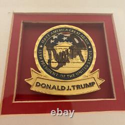 President Trump Autographed Challenge Coin Spence JSA signed in Oval Office