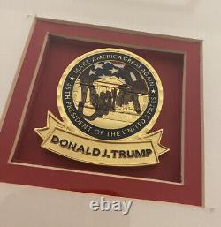 President Trump Autographed Challenge Coin Spence JSA signed in Oval Office