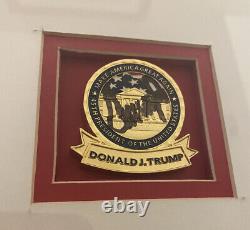 President Trump Autographed Challenge Coin Spence JSA signed in Oval Office