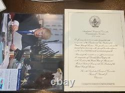 President Trump Signed Signature PSA/DNA COA & 2017 Inauguration Invitation 8x10