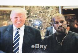 RAPPER KANYE WEST SIGNED DONALD TRUMP 11x14 PHOTO withCOA MAKE AMERICA GREAT AGAIN