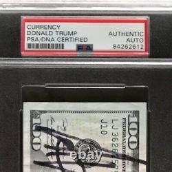 RARE President Donald Trump POTUS Signed Auto $100 Dollar Bill Banknote UNC PSA