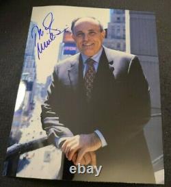 RUDY GUILIANI SIGNED 8X10 PHOTO NYC MAYOR DONALD TRUMP B WithCOA+PROOF RARE WOW