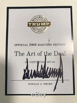 Rare 2016 Certified Hand Signed Election Edition Donald Trump Art Of The Deal