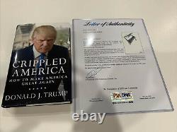 Rare Donald Trump Signed Autographed Crippled America Hardcover Book Psa/dna Coa