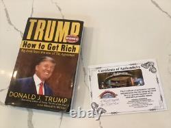 Rare Donald Trump Signed with Full Name. How To Get Rich /Nice Full Signature