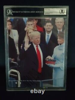 Rare Trump & FLOTUS Signed COA & Encapsulated by Beckett, Inauguration Day