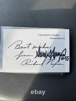Richard Nixon (auto pen), Donald Trump Signed & Numbered White House Card RARE