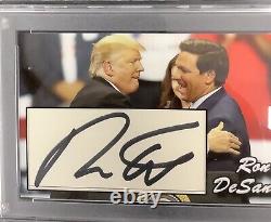 Ron DeSantis Signed Card Book Cut President Donald Trump Florida 1/1 PSA/DNA