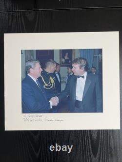 Ronald Reagan President Signed Photo Mat! Autograph Donald Trump Politics