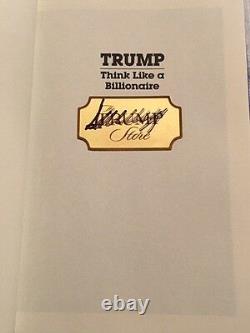 SIGNED Autograph President DONALD TRUMP THINK LIKE A BILLIONAIRE, Official Store