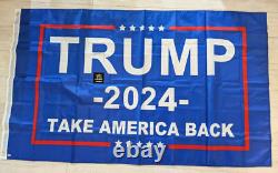 SIGNED DONALD TRUMP MAGA 2024 5'x3' Flag AUTHENTIC COA Take America Back