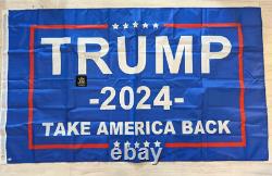 SIGNED DONALD TRUMP MAGA 2024 5'x3' Flag AUTHENTIC COA Take America Back