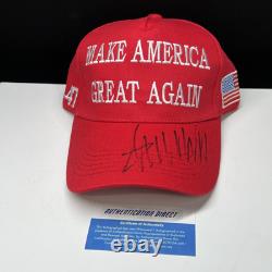 SIGNED DONALD TRUMP MAGA HAT 45-47 President Make America Great HOLO COA