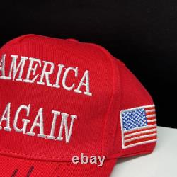 SIGNED DONALD TRUMP MAGA HAT 45-47 President Make America Great HOLO COA