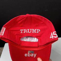 SIGNED DONALD TRUMP MAGA HAT 45-47 President Make America Great HOLO COA