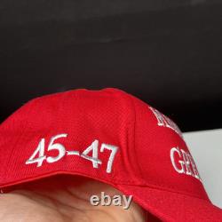 SIGNED DONALD TRUMP MAGA HAT 45-47 President Make America Great HOLO COA