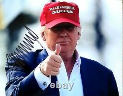 SIGNED Donald Trump PRESIDENT 8x10 photo AUTOGRAPHED w COA MAGA