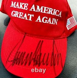 SIGNED President Donald Trump Hand Signed MAGA Hat w COA Autographed