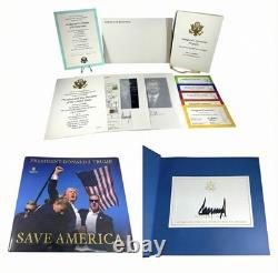 SIGNED President Donald Trump Save America Book + 2025 Inauguration Ticket Set