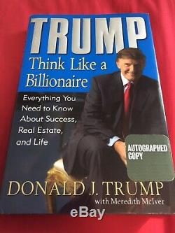 SIGNED Rare Book PRESIDENT DONALD TRUMP THINK LIKE A BILLIONAIRE, First edition