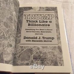 SIGNED Rare Book PRESIDENT DONALD TRUMP THINK LIKE A BILLIONAIRE, First edition