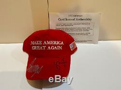 Signed Certified Authentic DONALD TRUMP potus Mike Pence vp MAGA hat 2016 2020