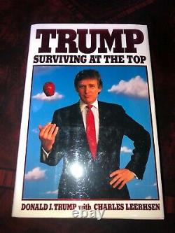 Signed Donald J Trump SURVIVING AT THE TOP Full signature (HC, 1990) 1st Edition