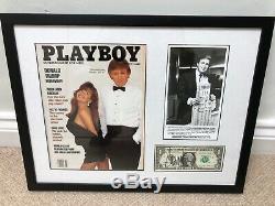 Signed Donald Trump $1 Bill, 1990 Playboy Magazine, Washington Post Photograph